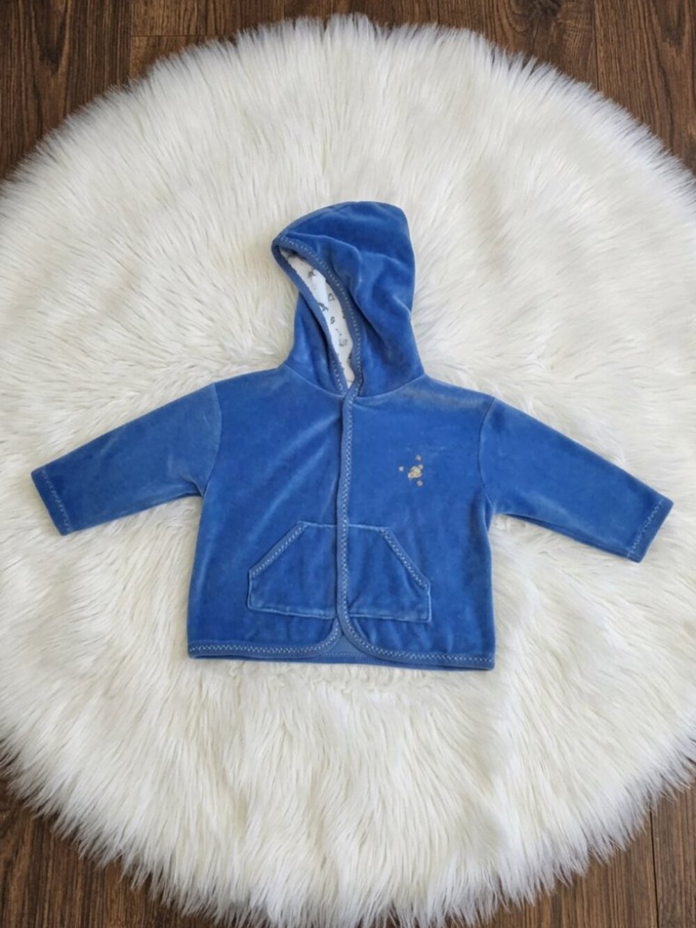 Kissy Kissy Blue Velour Outer Space Jacket 9m